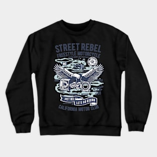 Street Rebel Motorcycle, Vintage Retro Classic Crewneck Sweatshirt